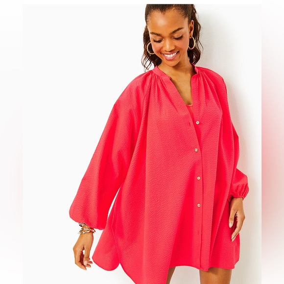 NWT! Lilly Pulitzer Mizner Red Bikini and Coverup Set - Picture 2 of 5